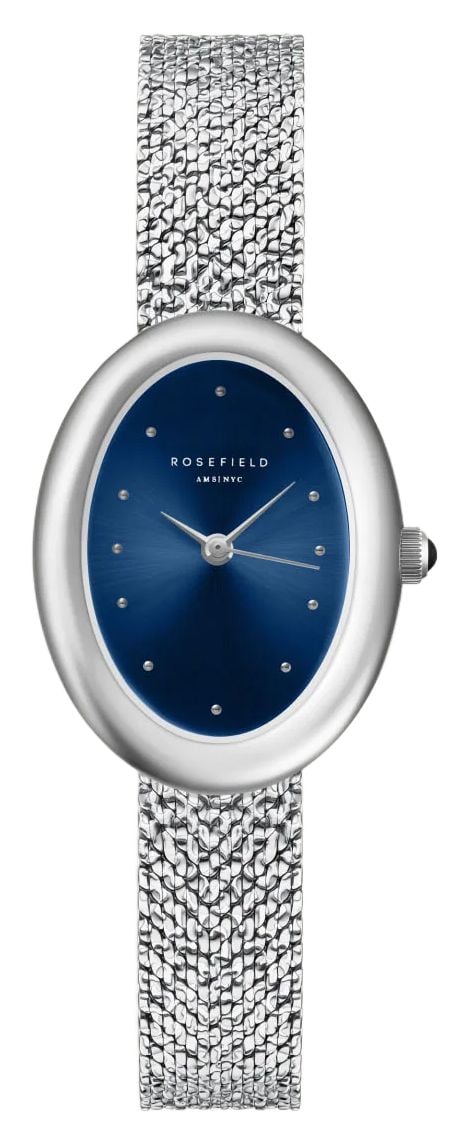 Rosefield OVNSMS-OV25 Ovale Indigo Silver Mesh Strap With Watch