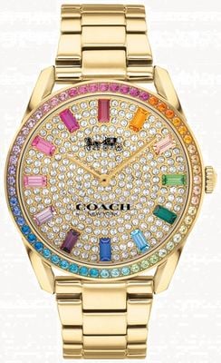 Coach Women's Preston | Gold Plated Steel Bracelet | Crystal Set Dial 14503657