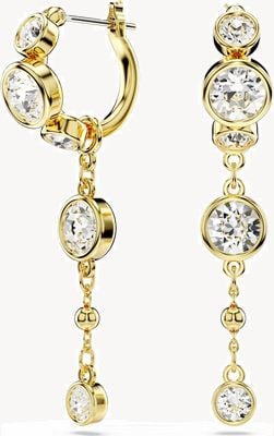 Swarovski Imber Drop Earrings Round Cut White Crystals Gold-Tone Plated 5680097