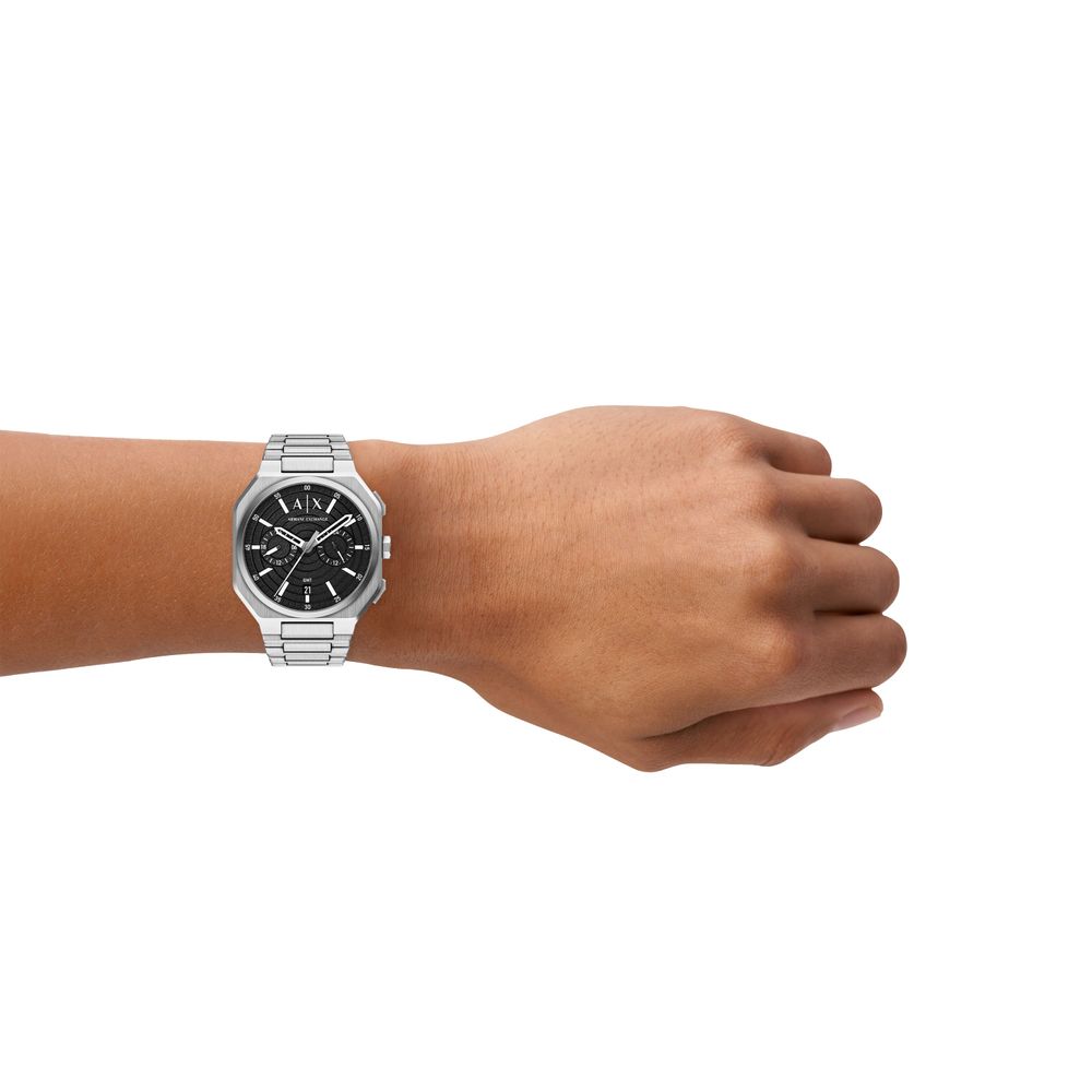 Armani Exchange Dual-Time Quartz (40mm) Black Dial / Stainless Steel Bracelet AX1475 - alternate view 5