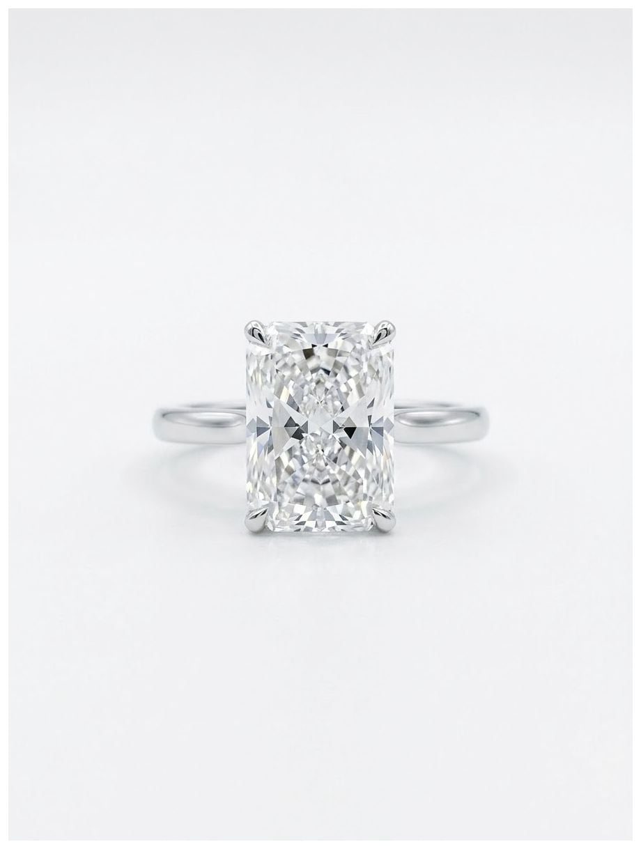 Bass Jewellery J71383 Platinum Lab Grown 3.04ct Radiant Cut
