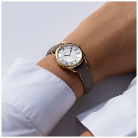 Herbelin Équinoxe Quartz (28mm) White Guilloché Dial / Taupe Leather Strap 17497P08TA - alternate view 4