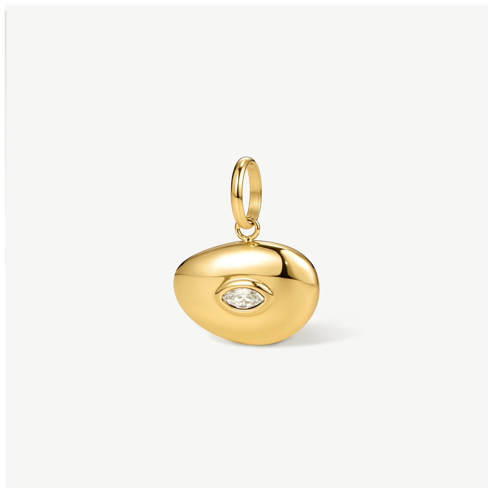 D.LOUISE CH-56 Gold Tone Evil Eye Pebble Pendant Jewellery