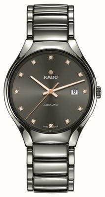 RADO True Round Automatic Diamonds (40mm) Grey Dial / High-Tech Ceramic Bracelet R27057732