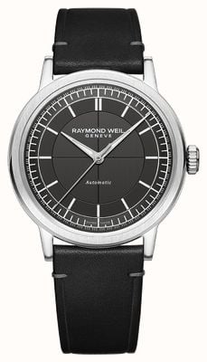 Raymond Weil Millesime Automatic (39.5mm) Black Dial / Black Calf Leather Strap 2925-STC-60001