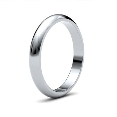 James Moore Wedding Ring  | 9ct White Gold | 3mm | Heavy | Size D-Shape | AG_3GHD-9W AG_3GHD-9W