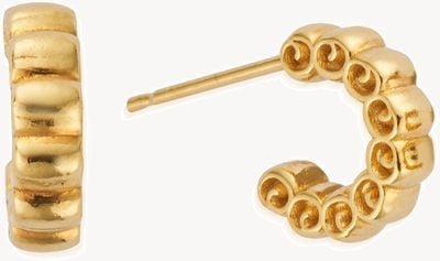 ChloBo In Bloom RUFFLE Huggie Hoops - Gold Plated GEH3447