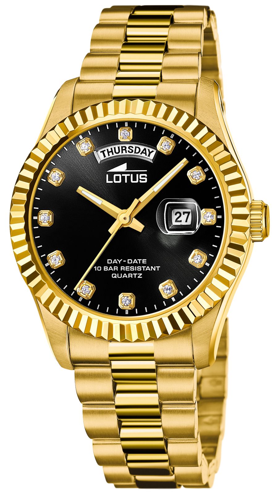 Lotus L18857/7 Freedom Day/Date Quartz (41.5mm) Black Dial Watch