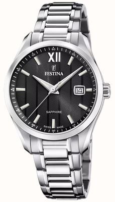 Festina Swiss Made Classic Quartz (37.5mm) Black Dial / Stainless Steel Bracelet F20026/4