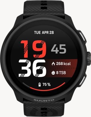 Suunto RUN 2 Lightweight AMOLED Running Watch - 64GB (46mm) All Black - Silicone Watch SS051639000