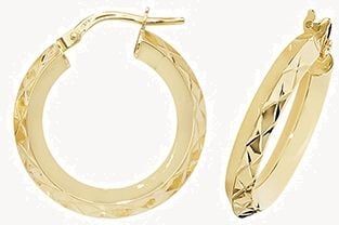 Treasure House 9k Yellow Gold Hinged Hoop Earrings 15 mm ER1018-15