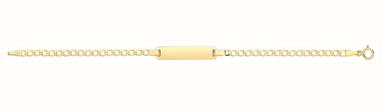 James Moore TH Babies' 9ct Yellow Gold Curb Chain 6 Inch ID Bracelet BR125