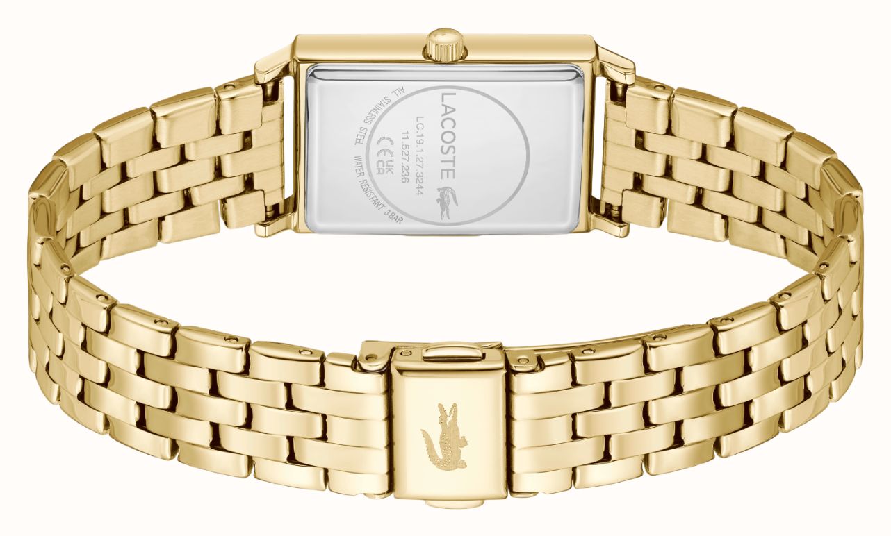 Lacoste Catherine Quartz (20.7x28.3mm) Silver Sunray Dial / Gold PVD Stainless Steel Bracelet 2001486 - alternate view 3