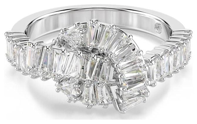 Swarovski 5727119 Matrix Ring Baguette Cut, Knot, White, Jewellery
