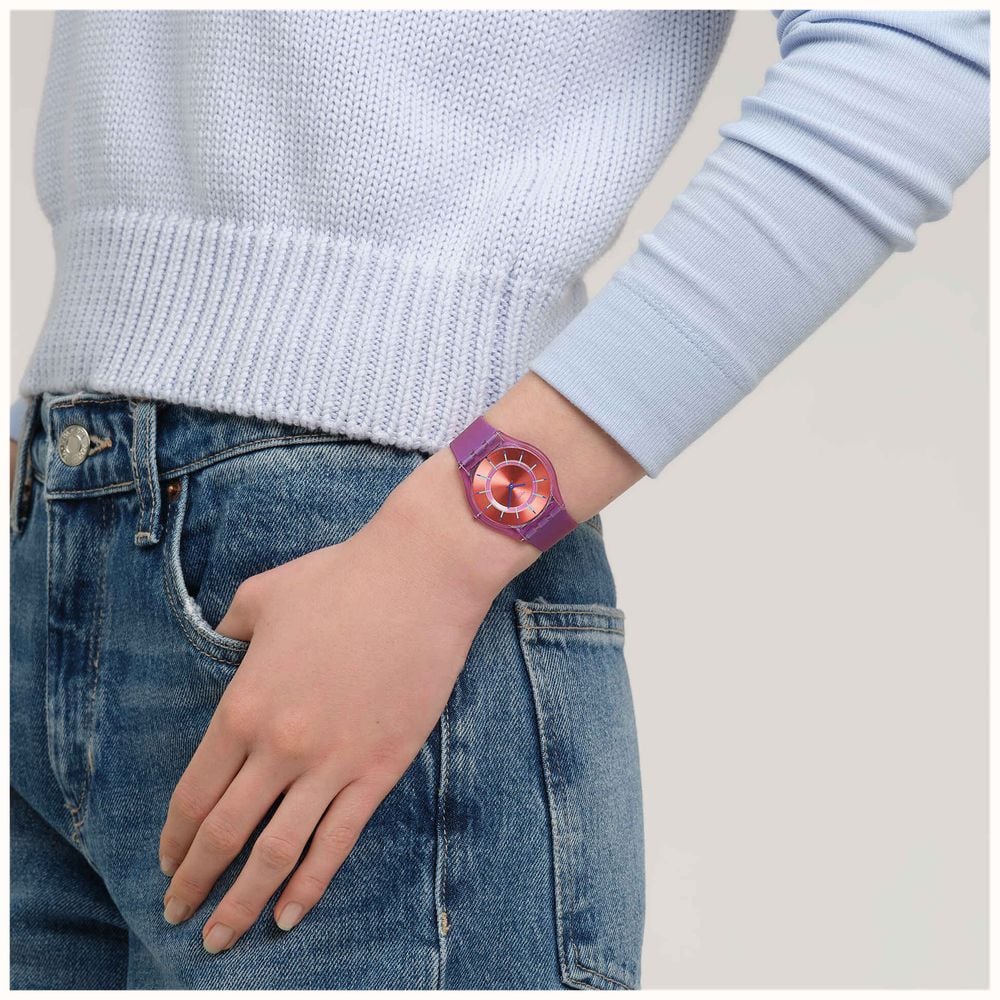 Method Sweetwatch Swatch SWEET STRAWBERRY DREAM (34mm) Dark Pink Dial / Gradient Dark ...