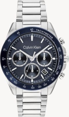 Calvin Klein Sport Luxe Quartz Chronograph (40mm) Blue Dial / Stainless Steel Bracelet 25200607