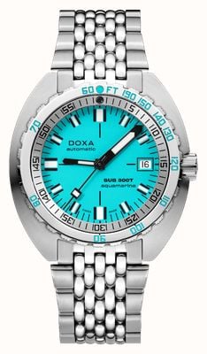 DOXA SUB 300T Aquamarine (42.5mm) Light Blue Iconic Dial / Stainless Steel Rice-Grain Bracelet 840.10.241.10