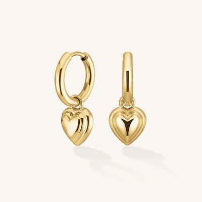 Rosefield Jewellery Hoop Earrings With Gold Heart Pendant JEHPG-J985