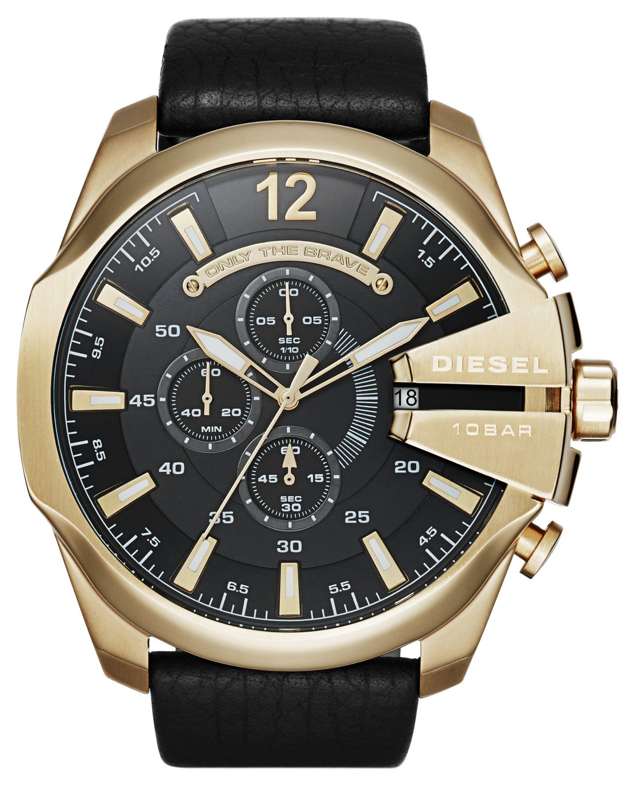 Diesel DZ4344 Men’s Mega Chief Gold Tone Chronograph Watch