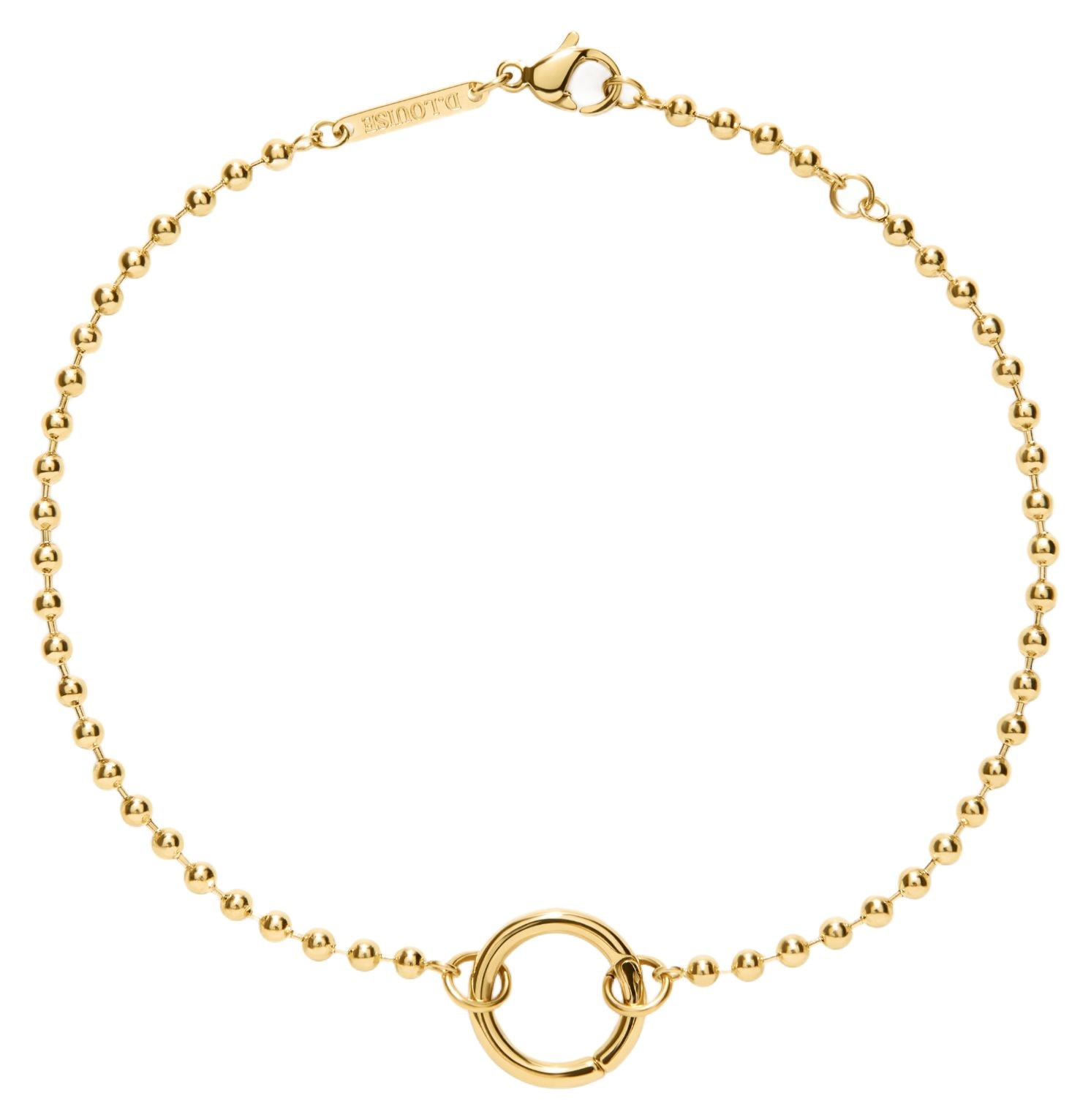 D.LOUISE SDB-05-18 Ball Chain Charm Gold Plated Bracelet 18. Jewellery