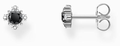 Thomas Sabo Vintage-Style Stud Earrings Black Zirconia Sterling Silver H2311-643-11