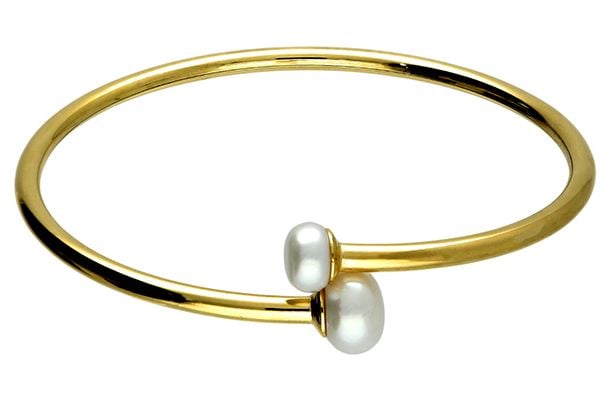 James Moore H6349/Y Gold Plated And Freshwater Pearls Bangle Jewellery