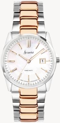 Accurist Women's Everyday (30mm) White Mother-of-Pearl Dial / Two Tone Steel Bracelet 74004