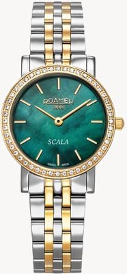 Roamer Scala Crystal (28mm) Green Mother-of-Pearl Dial / Two-Tone Stainless Steel Bracelet 976830 47 70 50
