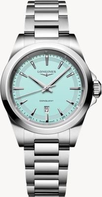 LONGINES Conquest Quartz (30mm) Mint-Blue Sandblasted Dial / Stainless Steel Bracelet L33504926