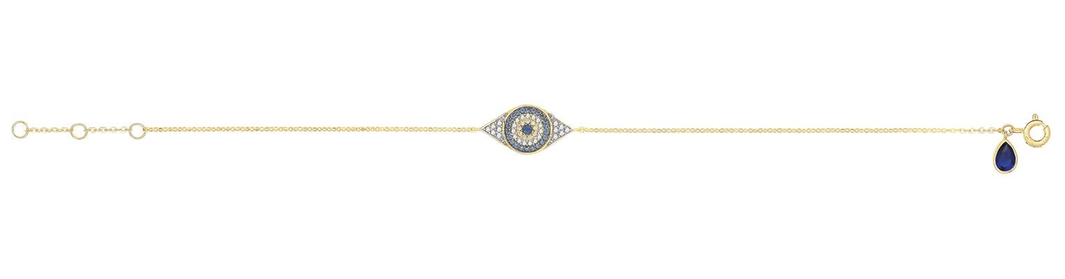 Treasure House BR670 Ladies 9ct Yellow Gold Evil Eye Jewellery