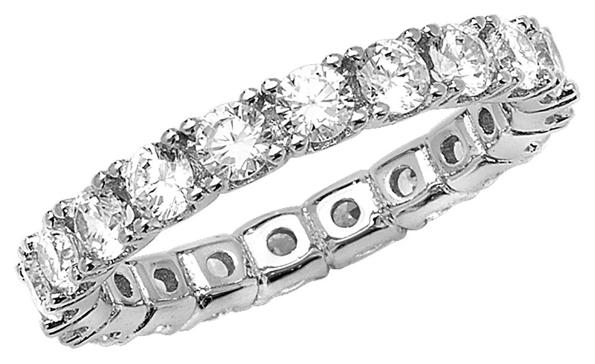 James Moore TH G7515/L Sterling Silver Ladies CZ Ring (Size Jewellery