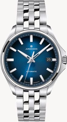 Junghans Meister S Automatic 36 (36mm) Gradient-Lacquered Dark Blue Dial / Stainless Steel Bracelet 27/4582.44