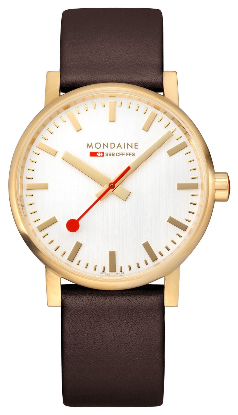 Mondaine MSE.40112.LGV Evo2 (40mm) Silver Dial / Brown Vegan Watch