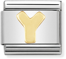 Nomination Classic Letter Y 18ct Gold & Steel Charm 030101/25