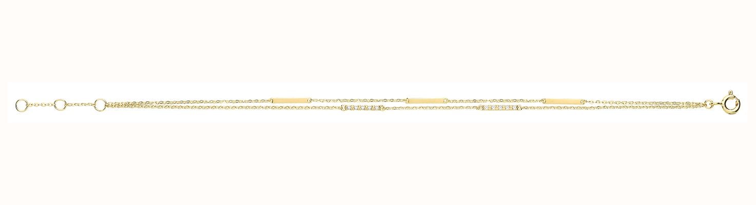 James Moore TH Women's 9ct Yellow Gold Multi Bar Bracelet BR638