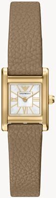 Emporio Armani Genni (26mm) White Mother-of-Pearl Dial / Brown Leather Strap AR11765