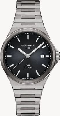 Certina DS-7 Quartz Titanium (39mm) Black Dial / Titanium Bracelet C0434104405100