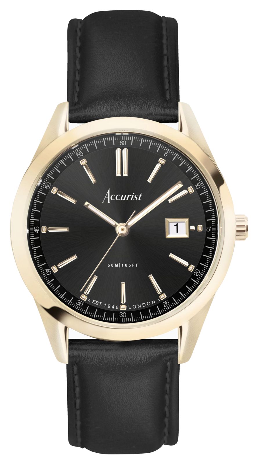 Accurist 74012 Men's Everyday Quartz (40mm) Black Dial / Watch