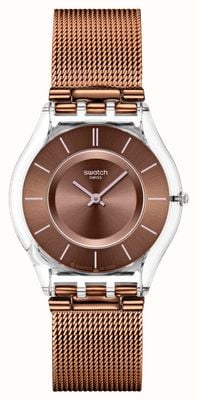 Swatch MOCHA IN MIND (34mm) Brown Dial / Brown Stainless Steel Mesh Bracelet SS08K121M