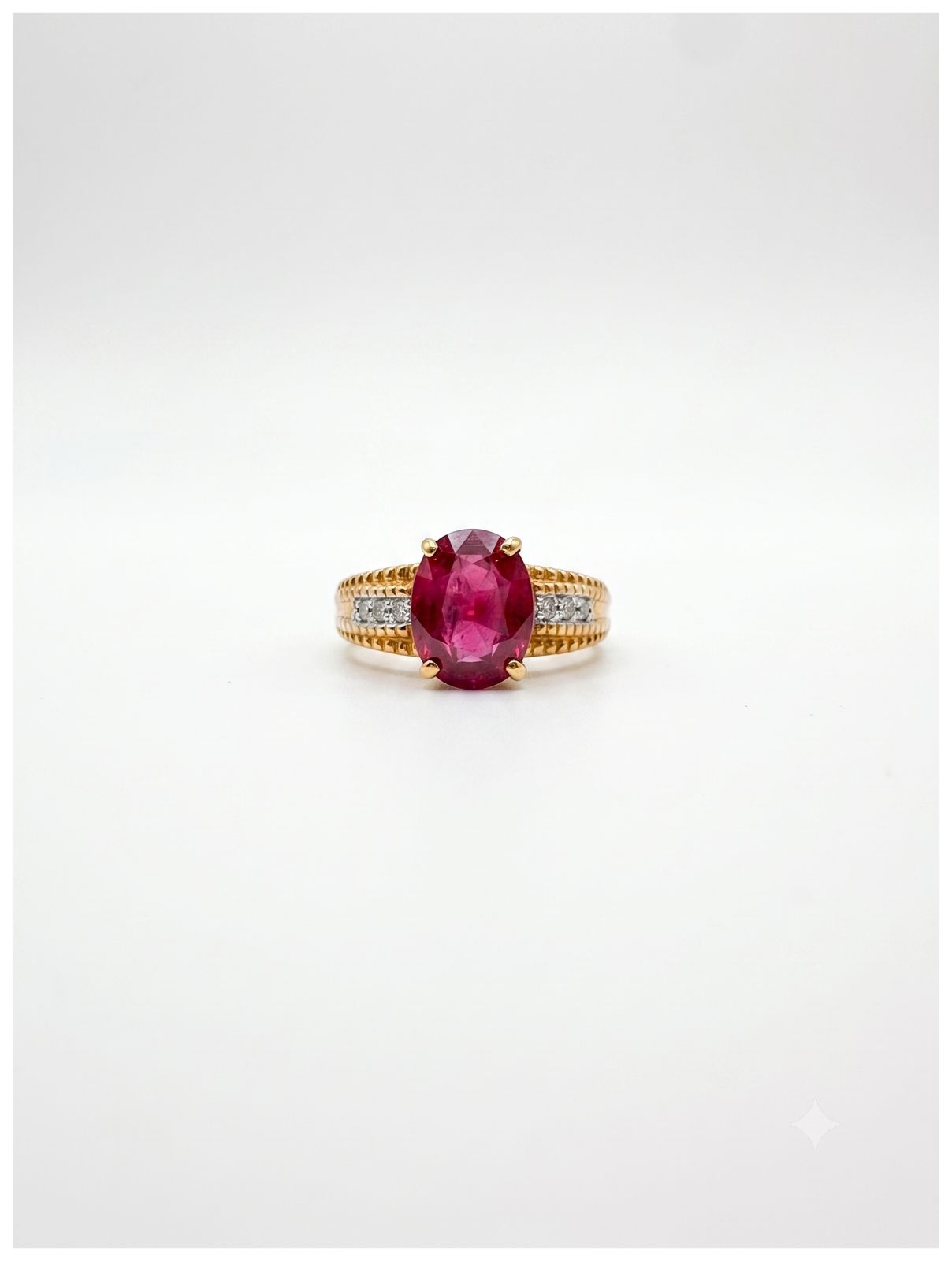 James Moore J42248 18ct Yellow Gold 3ct Ruby And 0.15ct Jewellery