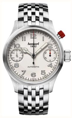 Hanhart PIONEER MonoScope Automatic Chronograph (45mm) Silver Dial / Stainless Steel Bracelet 732.220-6428