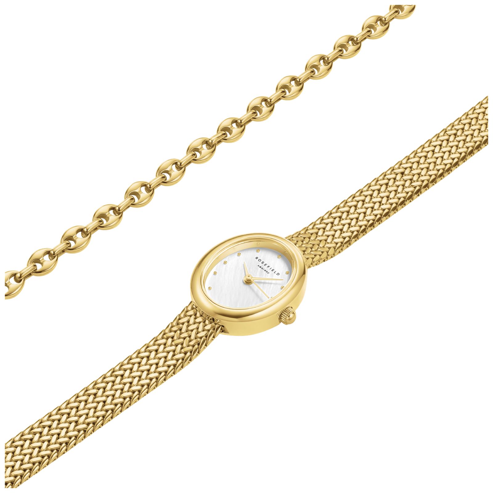 Rosefield MOGCB-X289 Oval - Gift Set (24mm) White Mother-of- Watch