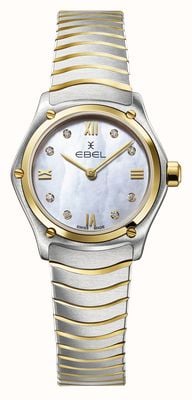 EBEL Sport Classic Diamond 18K (24mm) Mother-of-Pearl Dial / Two-Tone Stainless Steel Wave-Link Bracelet 1216442A