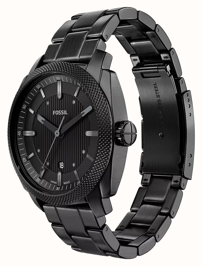 Fossil Machine 41 mm Three-Hand Date Black Stainless Steel Watch FS6186 - alternate view 7