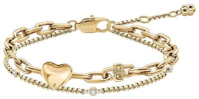 BOSS Jewellery Amara Gold Tone Ion Plated Stainless Steel Crystal Bracelet 1580884