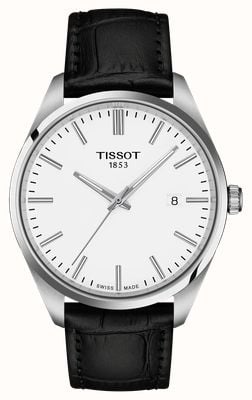 Tissot PR 100 Quartz (40mm) White Dial / Black Leather Strap T1504101601100