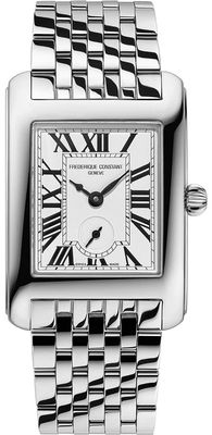 Frederique Constant Carree Small Seconds (25.2mm) White Rectangular Dial / Stainless Steel Bracelet FC-235S2C6B