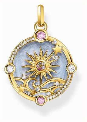 Thomas Sabo Cosmic Amulet Gold-Plated Cold Enamel Coloured Crystals Pendant - Pendant Only PE960-471-1