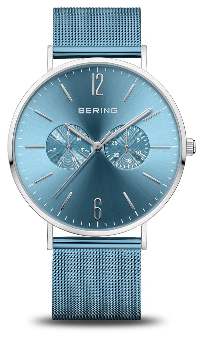 Bering 14240-809 Classic Polished Silver (40mm) Blue Sunray Watch