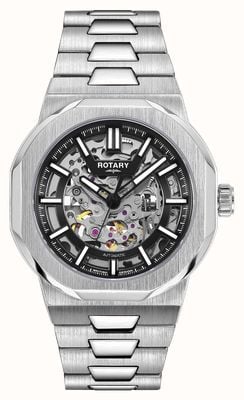 Rotary Sport Skeleton Automatic (40mm) Black Dial / Stainless Steel Bracelet GB05495/04